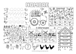Dibujo libre Gallina Cerdo Actividades para niños Tractor Vehículos agrícolas Buscar y encontrar Trazo y color Aves y mamíferos voladores Animales de granja Colmena Agricultor Oficios de la Granja Laberinto Mantel individual para imprimir Ganso