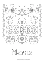 Coloring to customize Mexico Cinco de Mayo Mexican embroidery