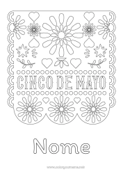 Desenho para personalizar México Cinco de Mayo Bordado mexicano