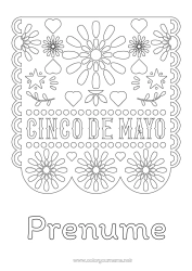 Pagină de colorat personalizată Mexic Cinco de Mayo Broderie mexicană