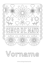 Malvorlage anpassen Mexiko Cinco de Mayo Mexikanische Stickerei