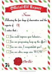 Free colouring Father Christmas Letters from Mischievous Elves