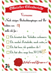 Malvorlage anpassen Weihnachtsmann Elfenstreiche-Briefe