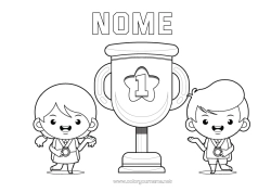 Desenho para personalizar Menina Menino Copa, troféu, medalha Competições e Prêmios