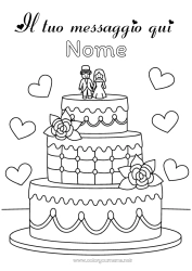 Colorare per personalizzare Torta Cuore Matrimonio Sposata