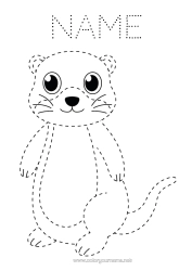 Colouring to customise Animal Easy Colouring Pages Trace And Colour. Marine Or Aquatic Animals Otter