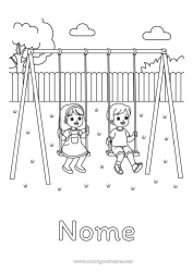 Disegno gratuito Bambino Giochi e giocattoli Altalena Giochi all'aperto Parco giochi