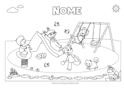 Desenho grátis Jogos e brinquedos Balanço Jogos ao ar livre Tobogã Parque infantil