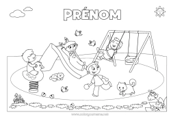 Coloriage à personnaliser Jeux et jouets Balançoire Jeux de plein air Toboggan Parc de jeux