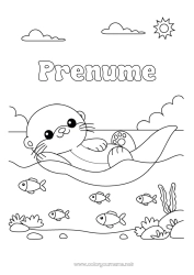 Pagină de colorat personalizată Animal Pește Animale marine sau acvatice Vidra