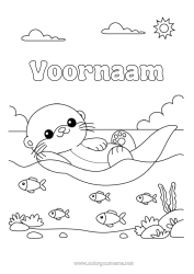 Gratis kleurplaat Vis Zeedieren Otter
