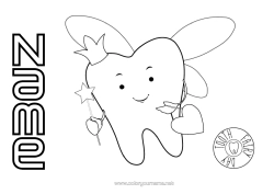 Free colouring Milk tooth Little Mouse Tooth Fairy