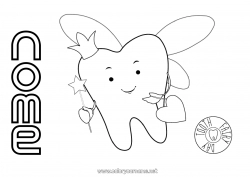 Disegno gratuito Dente da latte Topo dei denti Fata dei denti