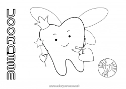 Gratis tekening Melktand Tandmuis Tandenfee