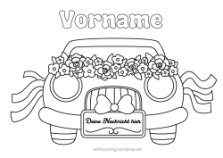 Malvorlage anpassen Blumen Fahrzeuge Auto Autos, Vans und Wohnmobile Hochzeit
