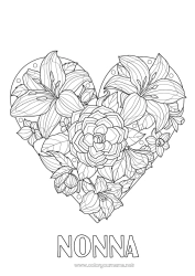 Pagina da colorare per bambini Cuore Grande cuore 