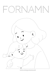 Gratis färgläggning Mamma Barn Barnvakt Rita och färglägg Kram
