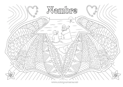 Colorear gratis Corazón Mamá Niñera Conchas marinas Zentangle Animales marinos o acuáticos