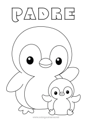 Niño página para colorear Pingüino Animales Dibujos fáciles para colorear Aves y mamíferos voladores Familia de animales Bebé animal
