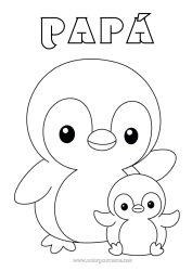 Colorear gratis Pingüino Animales Dibujos fáciles para colorear Aves y mamíferos voladores Familia de animales Bebé animal