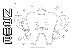 Free colouring Milk tooth Little Mouse Tooth Fairy
