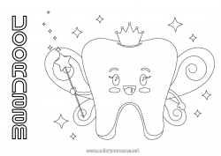 Gratis tekening Melktand Tandmuis Tandenfee
