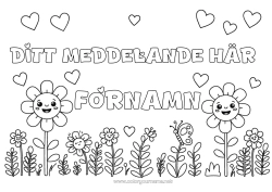 Gratis färgläggning Blommor Hjärta Vår