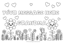 Free coloring Flowers Heart Spring