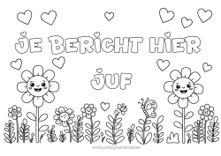 Gratis kleurplaat Bloemen Hart Lente