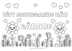 Gratis färgläggning Blommor Hjärta Vår
