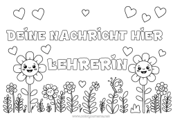 Kostenlose Malvorlage Blumen Herz Frühling