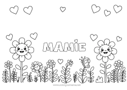Coloriage enfant Fleurs Coeur Printemps