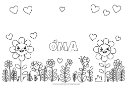 Kinder-Malvorlage Blumen Herz Frühling