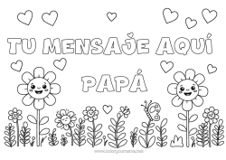 Colorear gratis Flores Corazón Primavera