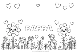 Fargeleggingssiden for barn Blomster Hjerte Vår