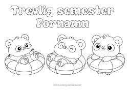 Färgläggningssida att anpassa Panda Andra djur i världen Boj