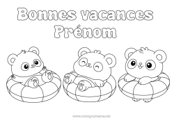 Coloriage à personnaliser Panda Autres animaux du monde Bouée