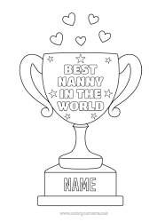 Colouring to customise Cup, Trophy, Medal Nanny Best Competitions And Awards