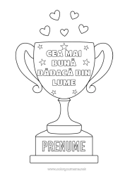 Pagină de colorat personalizată Cupă, trofeu, medalie Bunica Cel mai bun / Cea mai bună Competiții și premii
