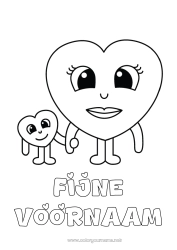 Gratis tekening Hart Mama Ik hou van jou Oppas Eenvoudige kleurplaten Familie