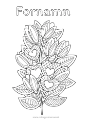 Gratis färgläggning Blommor Hjärta Jag älskar dig. Zentangle Bukett