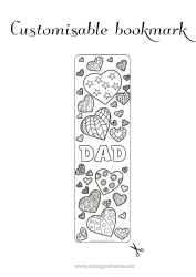 Free colouring Heart Bookmark Zentangle