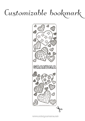 Free coloring Heart Bookmark Zentangle