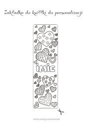 Kolorowanka za darmo Serce Zakładka do książki Zentangle