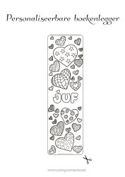 Gratis kleurplaat Hart Bladwijzer Zentangle