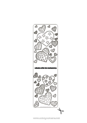 Färgläggningssida för barn Hjärta Bokmärke Zentangle