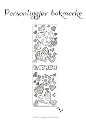 Gratis fargelegging Hjerte Bokmerke Zentangle