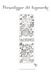 Gratis farvelægning Hjerte Læseklip Zentangle