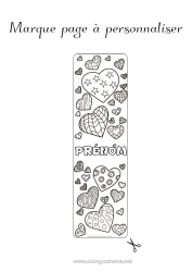 Coloriage gratuit Coeur Marque page Zentangle