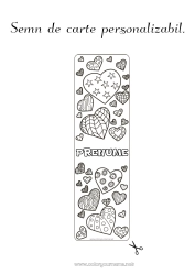 Desen liber de colorat Inimă Semn de carte Zentangle